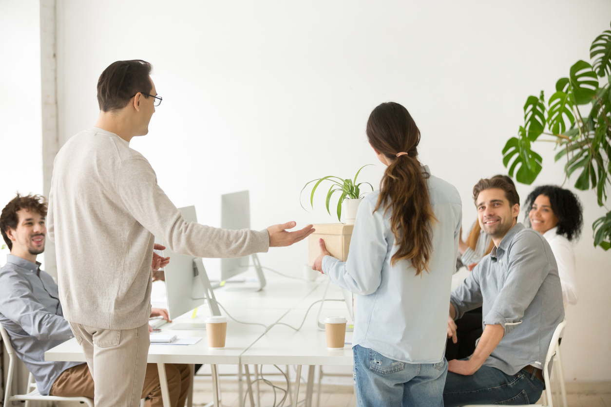 Company boss introducing new hire employee to colleagues, rear view Sudbury Residents Trust Refresh Recovery for Drug Rehab